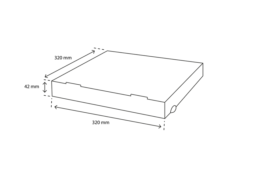 Pizza boxes kraft Cardboard | 32x4,2x32cm | 100 pcs