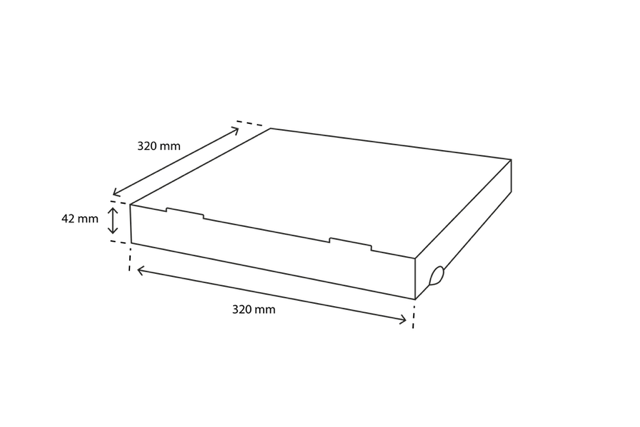 Pizza boxes kraft Cardboard | 32x4,2x32cm | 100 pcs