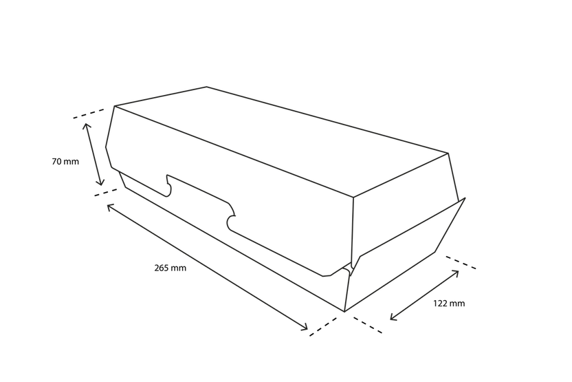 Boîte à panini 26,5x12,2x7cm FSC®Mix Carton | 300  pcs