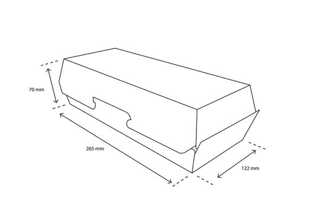 Boîte à panini 26,5x12,2x7cm FSC®Mix Carton | 300  pcs