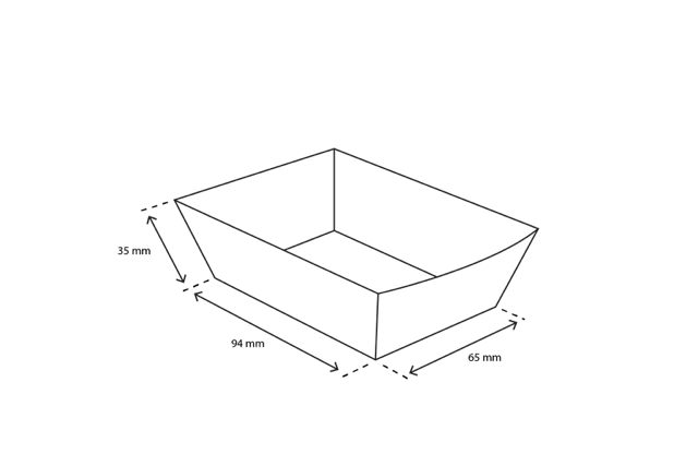 Barquette à frites A7 kraft/Blanc | 400  pcs