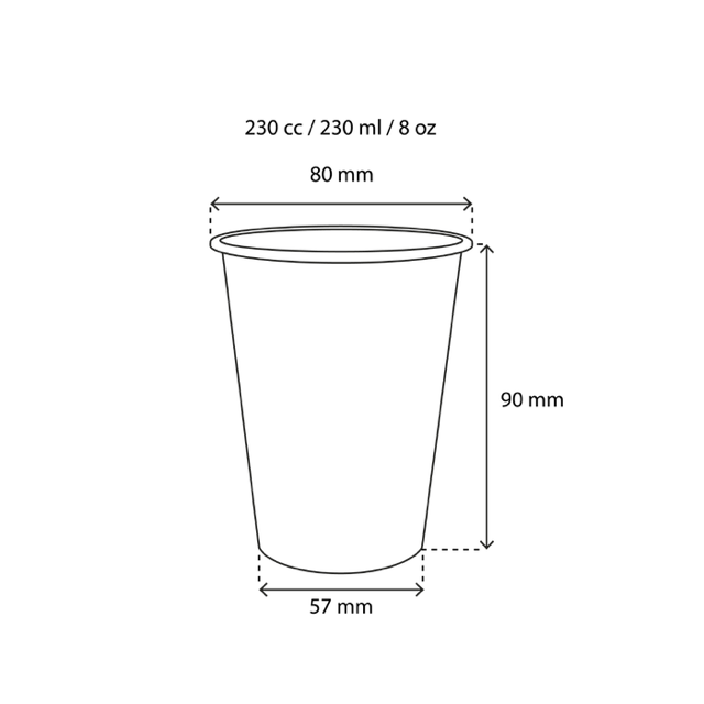 Tasse à Café Carton 230cc 8oz Ø8 cm rayé | 1.000  pcs