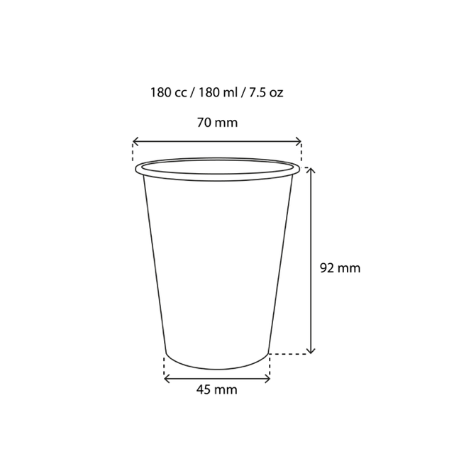 Tasse à Café Carton 180cc 7.5oz Ø7 cm rayé | 2.500  pcs