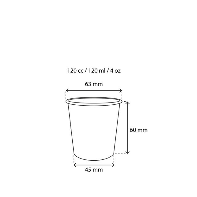 Tasse à Café Carton 120cc 4oz Ø6,3cm rayé | 1.000  pcs