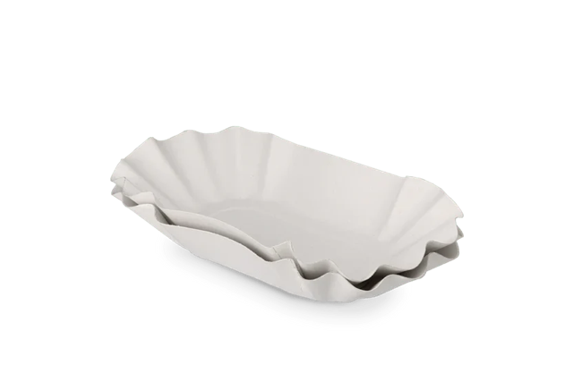 Bol en carton festonné 10x3,2x20 cm Blanc | 1.000  pcs