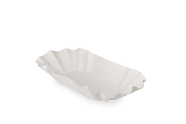 Cardboard Bowl scalloped 100x32x200 mm White 