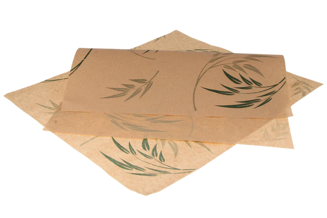 Emballage en papier sulfurisé pour hamburger 33x38cm FSC®Mix kraft Bambou | 2.000  pcs