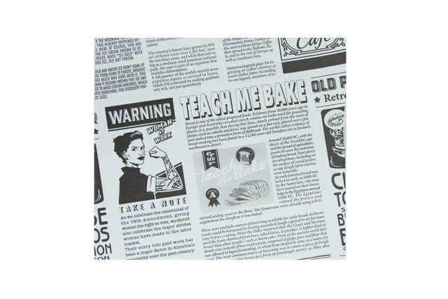 Emballage en papier sulfurisé pour hamburger 33x30cm FSC®Mix Journal Blanc | 2.000  pcs