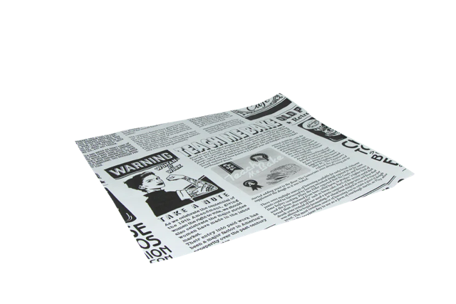 Hamburger Wrapping paper greaseproof 330x300 mm FSC®Mix newspaper White 