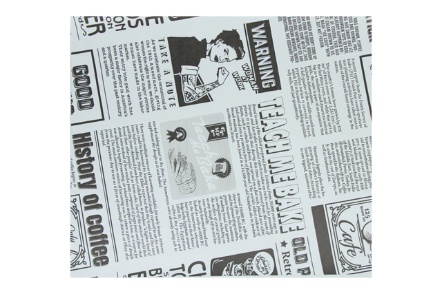 Emballage en papier sulfurisé pour hamburger 33x38cm FSC®Mix Journal Blanc | 2.000  pcs