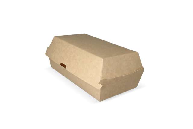 Hotdog box 200x100x80 mm kraft/White 