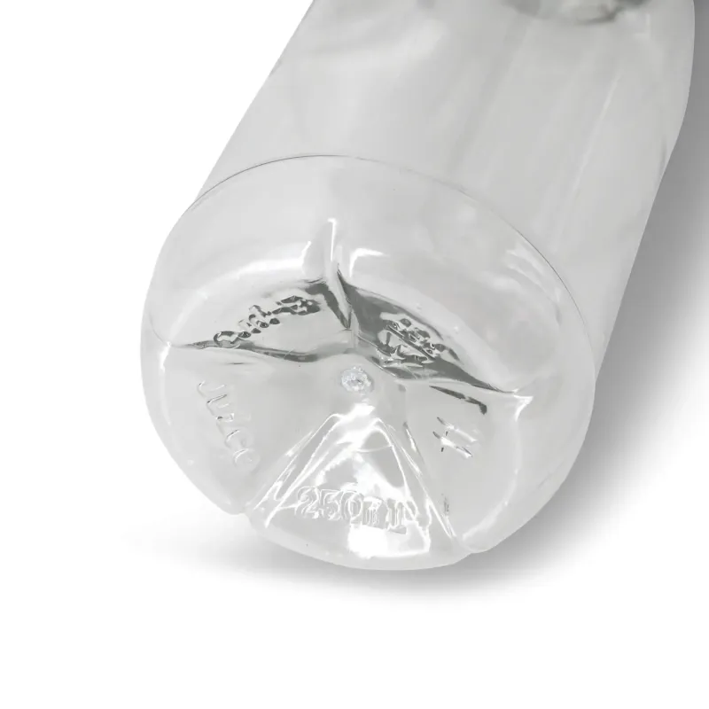 Bouteille PET recyclé 250 ml Couvercle Transparent/Blanc - 285 pièces