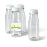 Bouteille PET recyclé 250 ml Couvercle Transparent/Blanc - 285 pièces