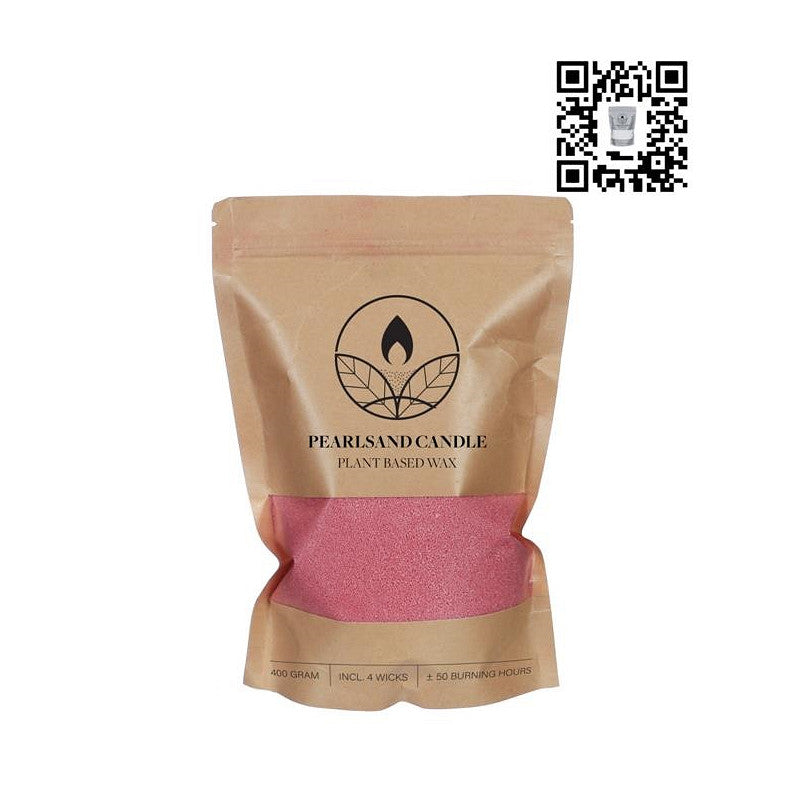 Bougie Pearlsand 400 g rose - 6 pièces