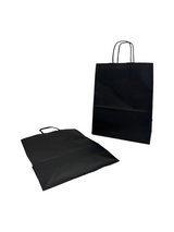 Sacs en papier Noir, 260+120x350mm - 50 pcs