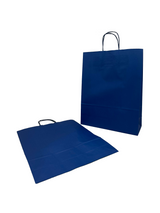 Sacs en papier Bleu foncé, 320+120x410mm - 50 pcs