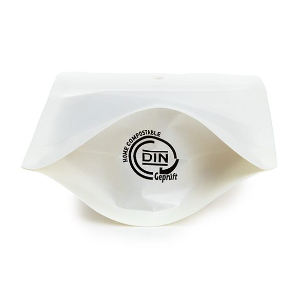Doypack Blanc Compostable à Domicile 10x6x15cm - 100 pcs