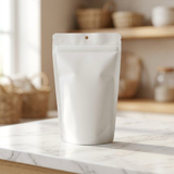 Doypack Blanc Compostable à Domicile 13x8x20,5cm - 100 pcs