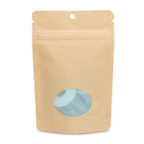 Doypack Kraft Compostable à Domicile avec Fenêtre Ovale 10x6x15cm - 100 pcs
