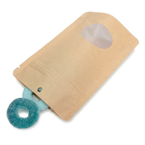 Doypack Kraft Compostable à Domicile avec Fenêtre Ovale 10x6x15cm - 100 pcs