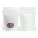 Doypack Blanc Compostable à Domicile avec Fenêtre Ovale 10x6x15cm - 100 pcs