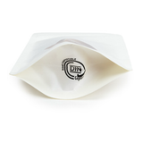 Doypack Blanc Compostable à Domicile avec Fenêtre Ovale 10x6x15cm - 100 pcs
