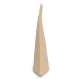 Doypack Kraft Compostable à Domicile avec Fenêtre Ovale et Fermeture Pocket 13x8x20,5cm - 100 pcs