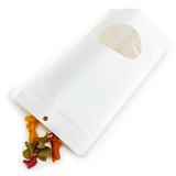 Doypack Blanc Compostable à Domicile avec Fenêtre Ovale 13x8x20,5cm - 100 pcs