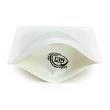 Doypack Blanc Compostable à Domicile avec Fenêtre Ovale 13x8x20,5cm - 100 pcs