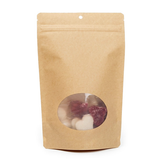 Kraft Home Compostable Stand Up Pouch with Oval Window 15x9x23cm