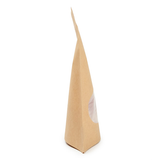 Doypack Kraft Compostable à Domicile avec Fenêtre Ovale 15x9x23cm - 100 pcs