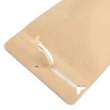 Doypack Kraft Compostable à Domicile avec Fenêtre Ovale et Fermeture Pocket 15x9x23cm - 100 pcs