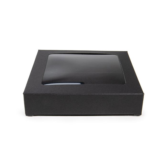 Boîte noire kraft à fenêtre 10.5x2.2x10.5 cm - 25 pièces