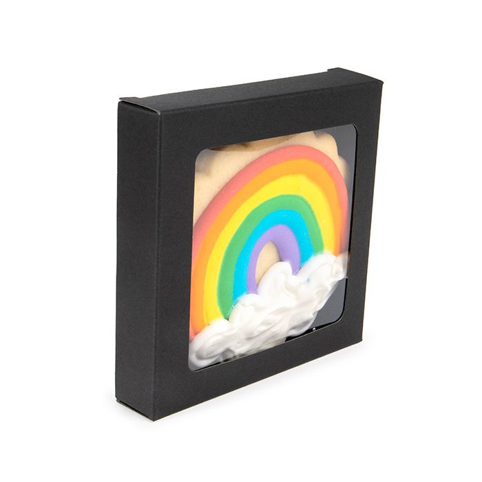 Boîte noire kraft à fenêtre 10.5x2.2x10.5 cm - 25 pièces