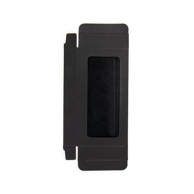 Black Gift Boxes Window Box w/ attached window 70x21x138 mm 