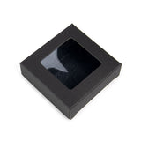 Boîte noire kraft à fenêtre 7x2.1x6.8 cm - 25 pièces