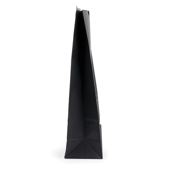 Sacs Kraft Noirs avec Fenêtre et Fermeture Tin-Tie 15,2x7x26,7cm - 100 pcs