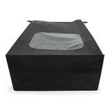 Sacs Kraft Noirs avec Fenêtre et Fermeture Tin-Tie 15,2x7x26,7cm - 100 pcs