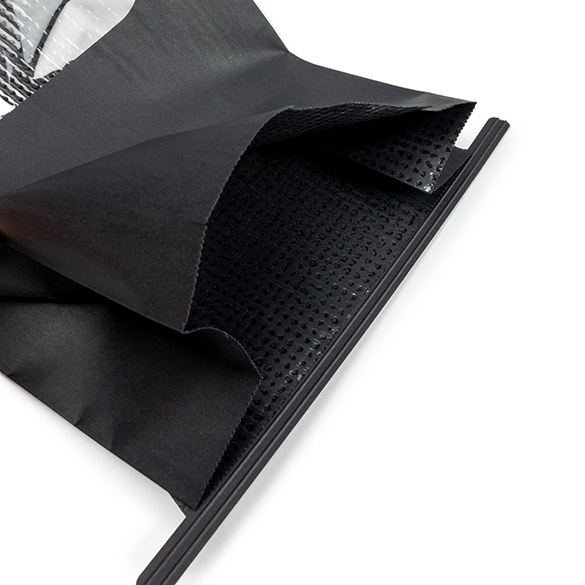 Sacs Kraft Noirs avec Fenêtre et Fermeture Tin-Tie 15,2x7x26,7cm - 100 pcs
