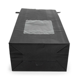 Sacs Kraft Noirs avec Fenêtre et Fermeture Tin-Tie 10,8x6,4x26,7cm - 100 pcs