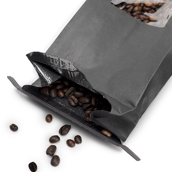 Sacs Kraft Noirs avec Fenêtre et Fermeture Tin-Tie 10,8x6,4x26,7cm - 100 pcs