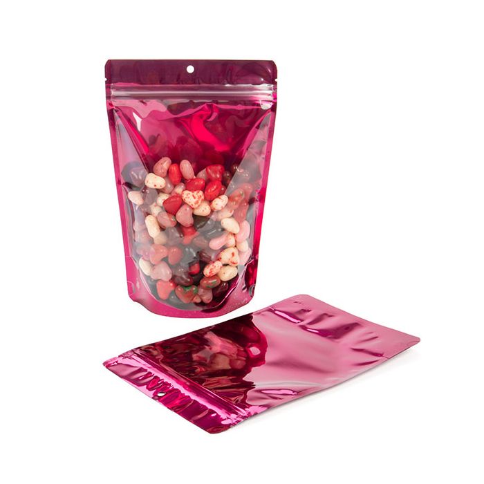 Bright Fuchsia Stand Up Pouch with Hang Hole (100 Pieces)