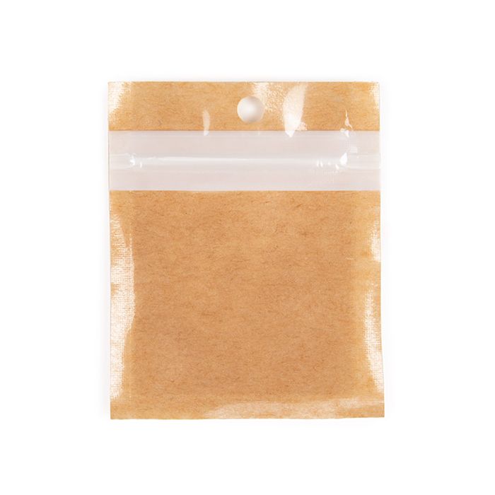 Sachet ZIP eco-friendly kraft/PLA 5.1x5.1 cm - 100 pièces