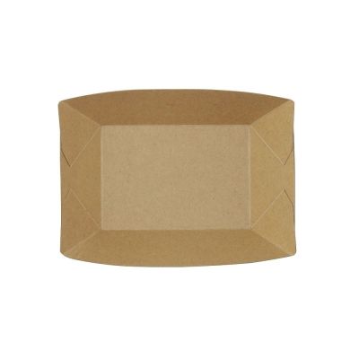 Plateaux à snacks en carton 400 ml brun revêtement organique - 1000 pièces