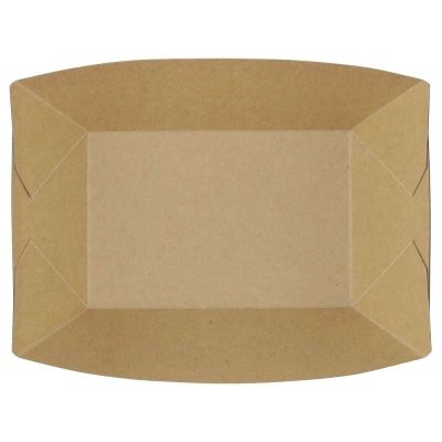 Plateaux à snacks en carton 800 ml brun revêtement organique - 600 pièces