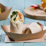 Plateaux à snacks en carton 800 ml brun revêtement organique - 600 pièces