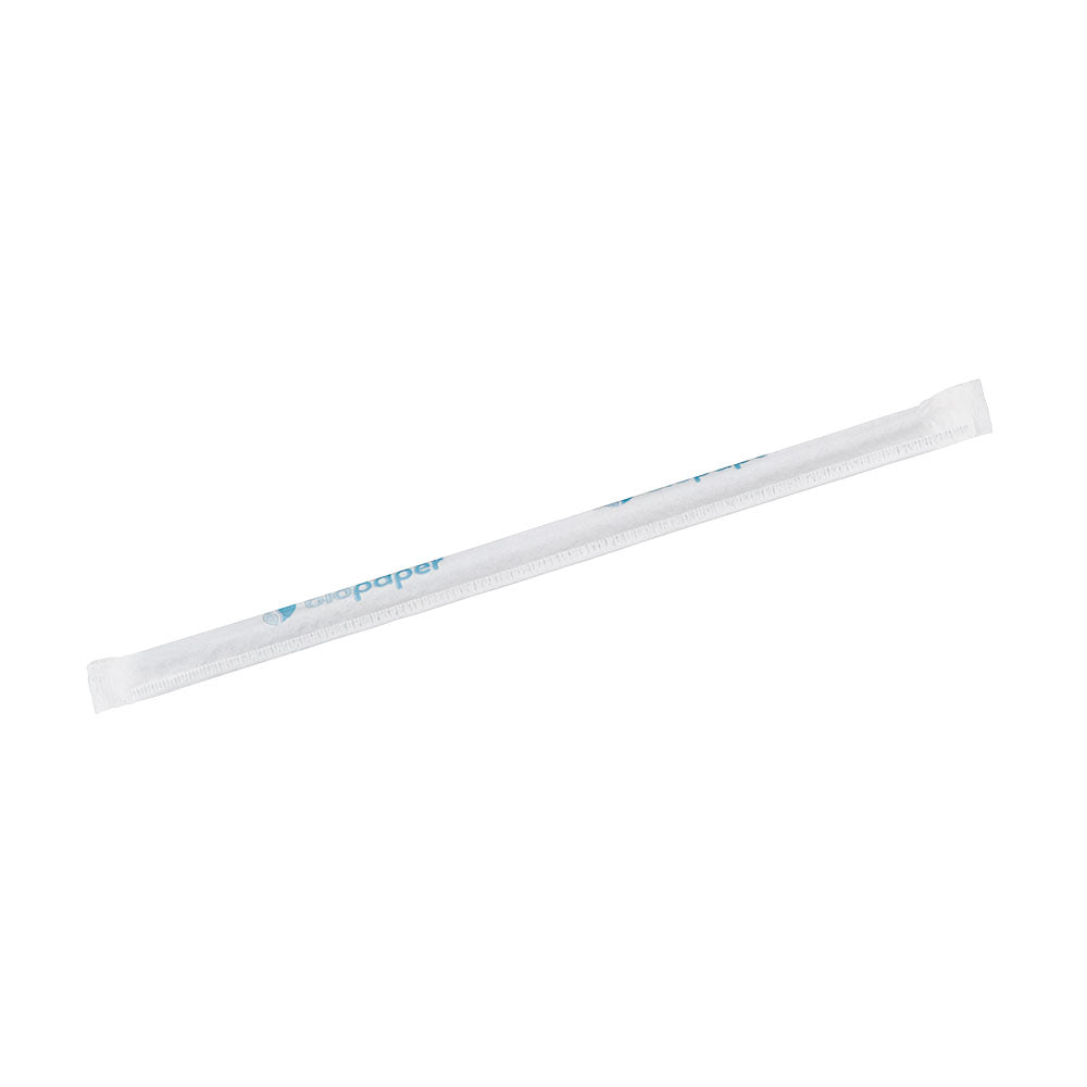 Pailles flexibles en papier 22 cm, Ø 0,5 cm Noir emballées individuellement - 5250 pièces