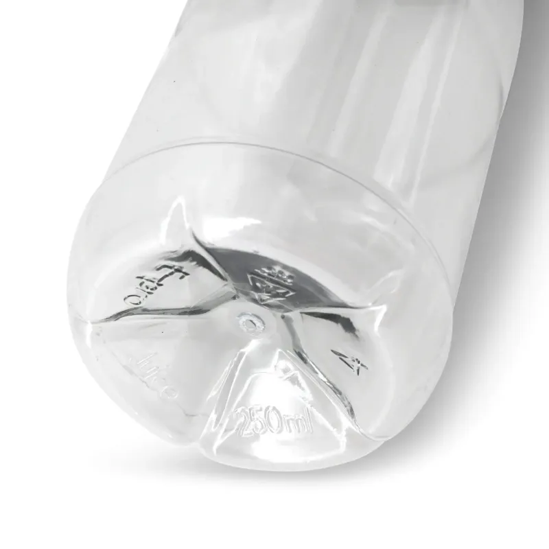 Bouteille PET recyclé 250 ml Couvercle Transparent/Noir - 285 pièces