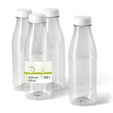 Bouteille PET recyclé 500 ml Couvercle Transparent/Blanc - 198 pièces