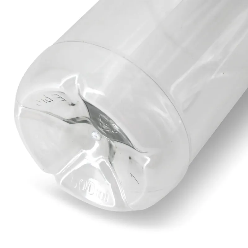 Bouteille PET recyclé 500 ml Couvercle Transparent/Noir - 198 pièces